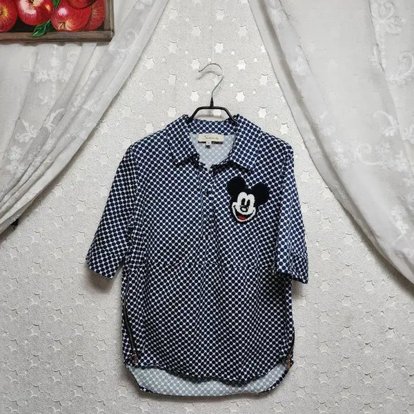 [BUNJANG] Mickey Half-Sleeve Blouse - Women's Size 95 / 미키 반셔츠 블라우스 여성95