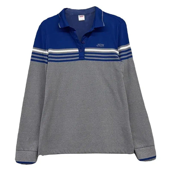 [BUNJANG] JDX Golf Grey Long Sleeve Polo Shirt (Size 090) / JDX 그레이 골프 긴팔 카라티 090