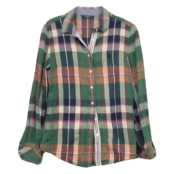 [BUNJANG] HAZZYS Check Green Casual Shirt / 해지스 체크 그린 캐주얼 셔츠 85-160