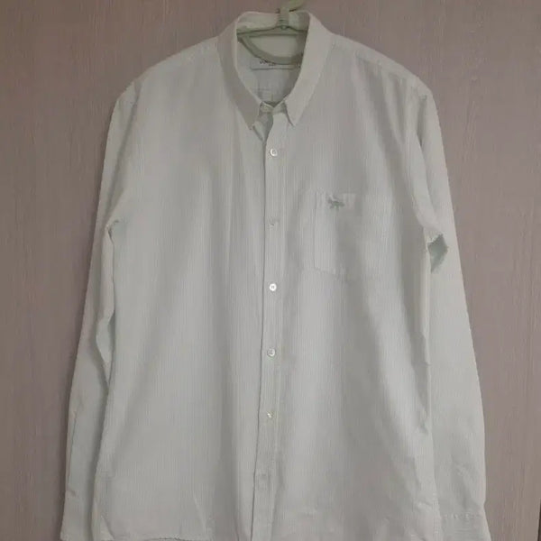 [BUNJANG] Maison Kitsuné Striped Embroidered Logo Shirt / 메종키네츠 셔츠 100