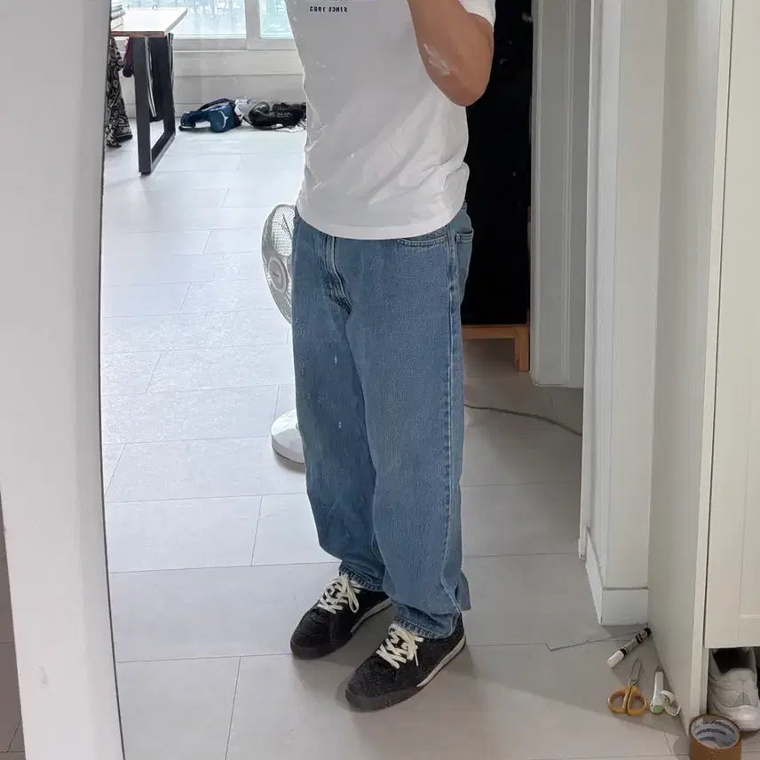 [BUNJANG] Vintage Levi's 550 Relaxed Fit Jeans (Medium Blue, 36x34) / 00s 빈티지 리바이스 550 미디엄블루 36x34 빈티지페이딩