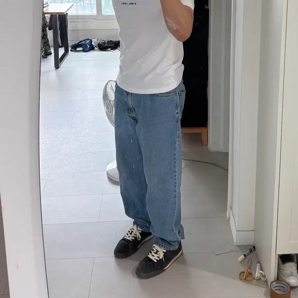 [BUNJANG] Vintage Levi's 550 Relaxed Fit Jeans (Medium Blue, 36x34) / 00s 빈티지 리바이스 550 미디엄블루 36x34 빈티지페이딩
