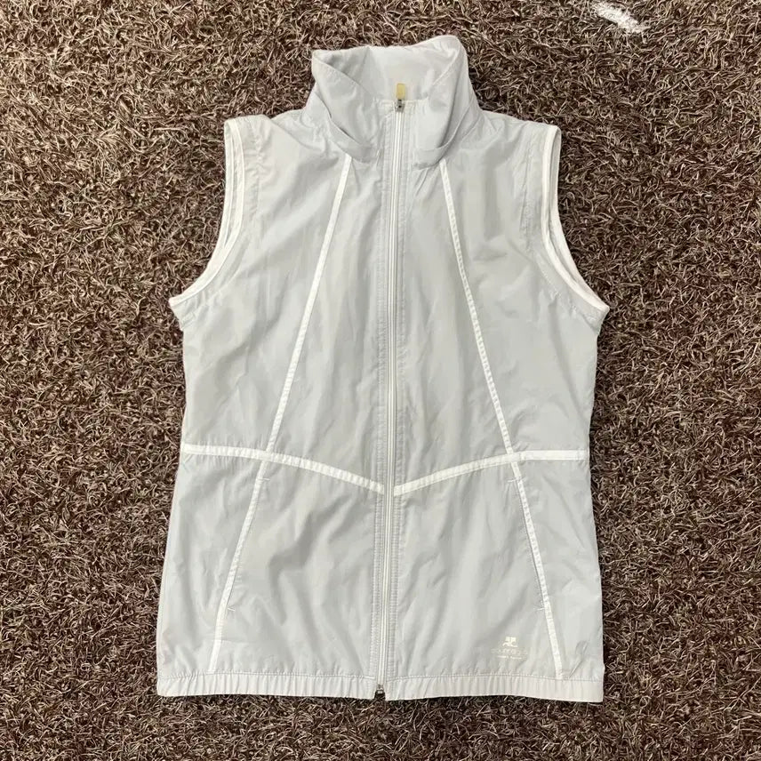 [BUNJANG] Courrèges White Zip-Up Vest Hoodie / 38 꾸레쥬 화이트 집업 베스트 후드X