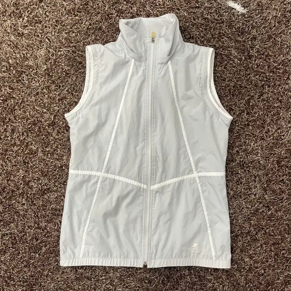 [BUNJANG] Courrèges White Zip-Up Vest Hoodie / 38 꾸레쥬 화이트 집업 베스트 후드X