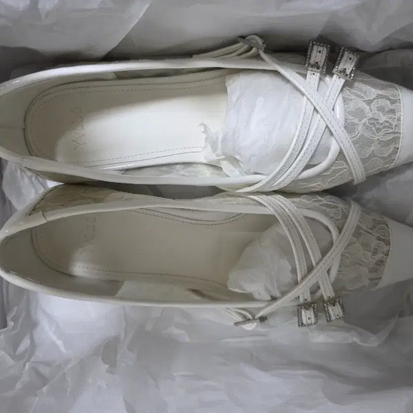 [BUNJANG] Ibuve Ballerina Flat Shoes White / [새상품] 이부베 Ballerina Flat shoes White 발레리나 플랫 슈즈 화이트