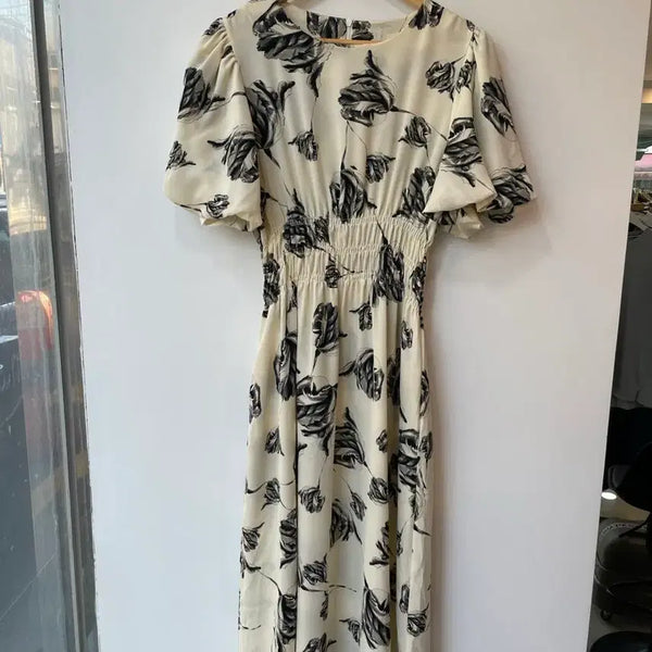 [BUNJANG] Floral Puff Sleeve Long Dress / 꽃무늬 퍼프 롱 원피스