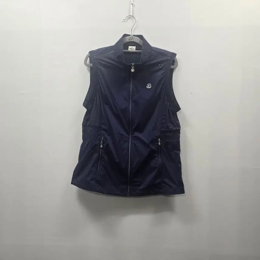 [BUNJANG] Aveca Golf Women's High-Neck Shirring Full Open Vest Navy / 0908 아베카 골프 여성 하이넥 셔링 풀오픈 베스트 네이비