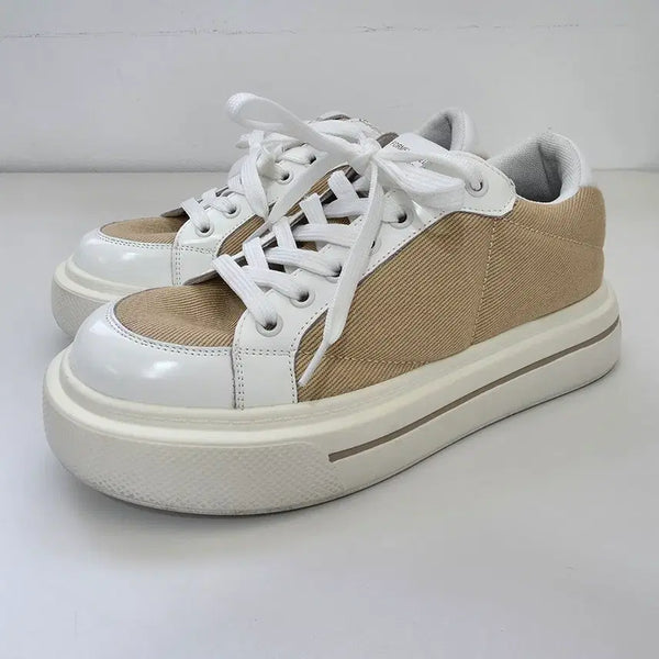 [BUNJANG] Pomel Camelle Beige Platform Sneakers Size 245 / [245]포멜카멜레 베이지 스니커즈 플랫폼