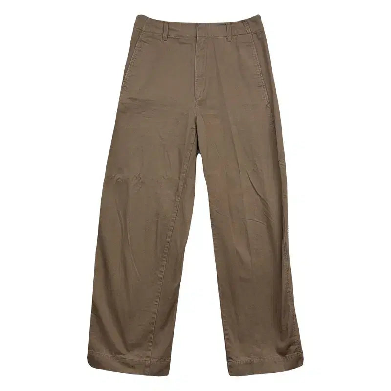 [BUNJANG] Uniqlo U Women's Brown Wide Fit Cotton Pants Size 70 / 유니클로 U 브라운 여자 와이드핏 면바지 70