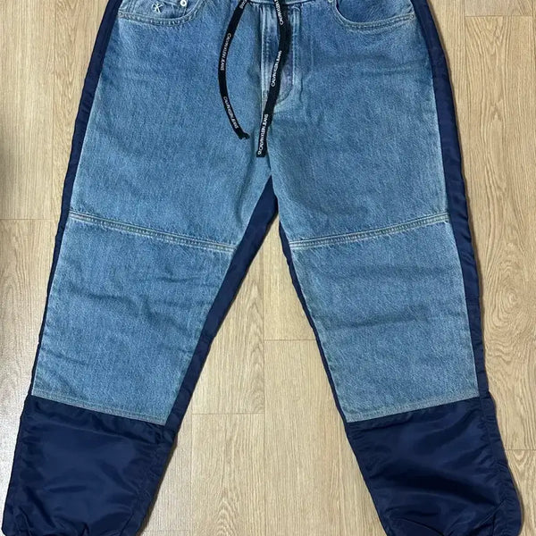 [BUNJANG] Calvin Klein Jeans Denim Nylon Jogger Pants / 캘빈클라인진 데님 나일론 조거팬츠
