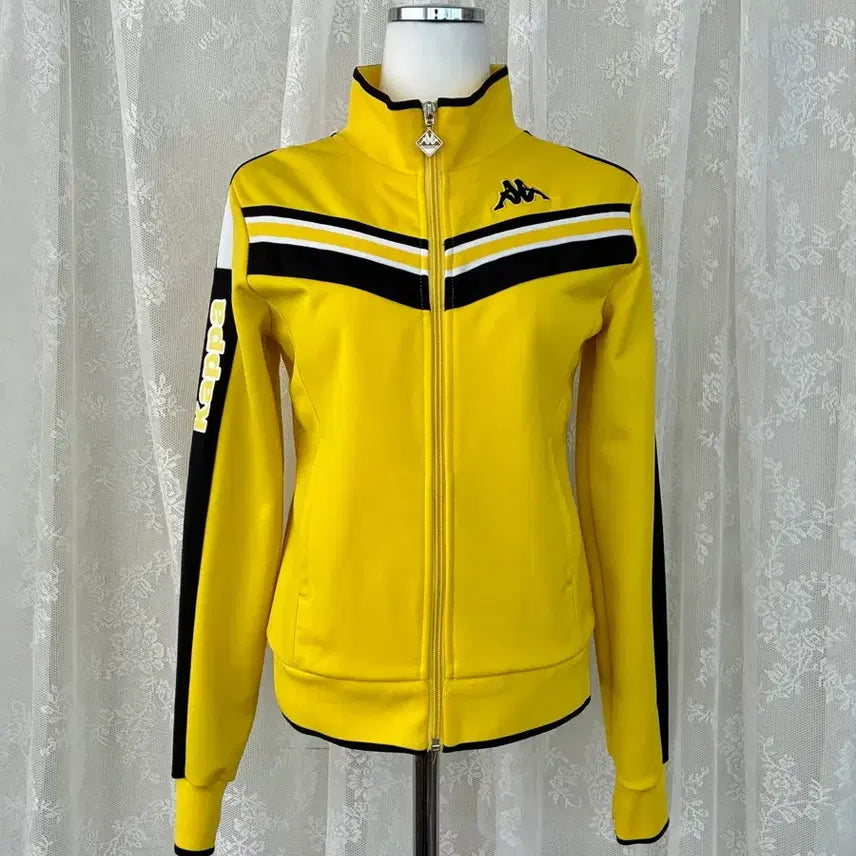 [BUNJANG] Kappa Zip-Up Jersey Yellow / XS) 카파 KAPPA 집업 져지 옐로우