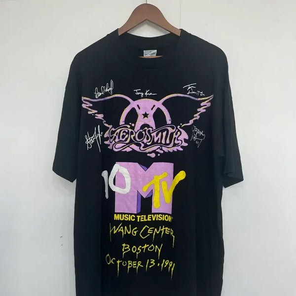[BUNJANG] 1991 Aerosmith MTV 10th Anniversary T-Shirt / 1991 에어로스미스 mtv 10주년 기념 오리지날 티
