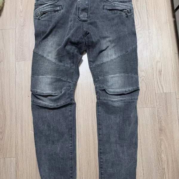 [BUNJANG] Balmain Biker Jeans Black 34 / 발망 바이커진 청바지 블랙 34