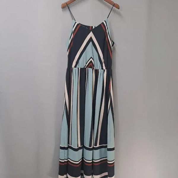 [BUNJANG] Striped Strap Long Dress / 줄무늬 스트랩 롱 원피스