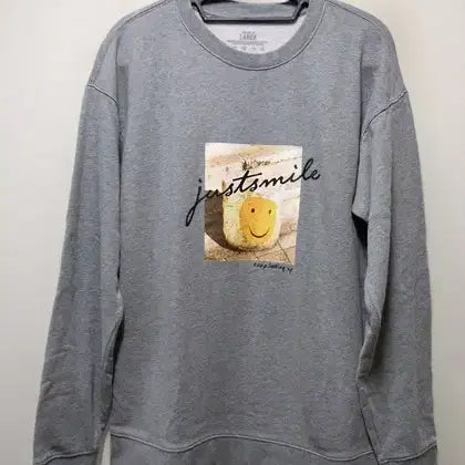 [BUNJANG] Giordano Original Big Printing Round Sweatshirt Tee Size L / 지오다노 정품 빅프린팅 맨투맨 라운드티 택L