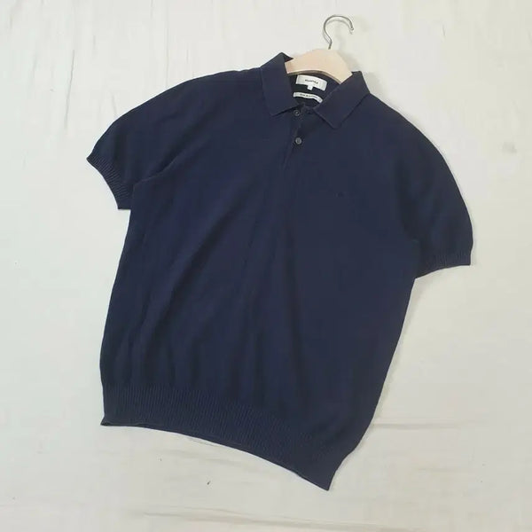 [BUNJANG] Beanpole Navy Short Sleeve Knit S / 빈폴 네이비 반팔 니트