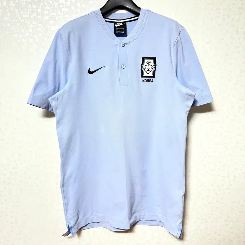 [BUNJANG] Nike National Team Henry Neck Short Sleeve T-Shirt Blue L / [L,100]나이키 축구 국대 헨리넥 반팔티 블루