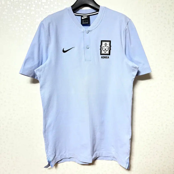 [BUNJANG] Nike National Team Henry Neck Short Sleeve T-Shirt Blue L / [L,100]나이키 축구 국대 헨리넥 반팔티 블루