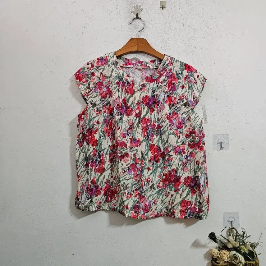 [BUNJANG] Rayon Pattern Blouse / 인견 패턴 블라우스
