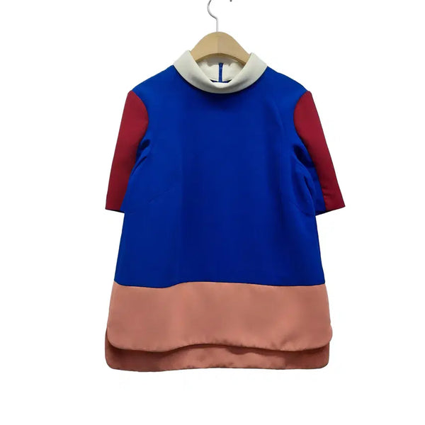 [BUNJANG] Tara Grapefruit Color Block Short Sleeve Blouse Size 36 / [36] 타라 자몽 컬러블록 반팔 블라우스