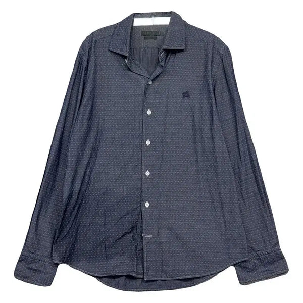 [BUNJANG] Il Corsso Checked Shirt Navy M / 일꼬르소 체크 셔츠 100/M