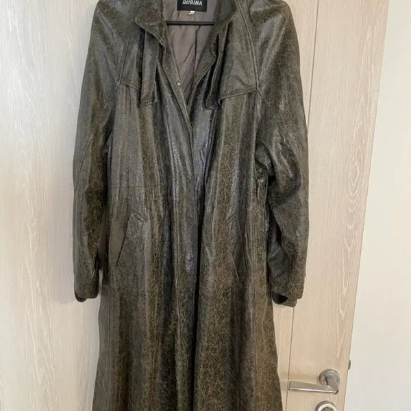[BUNJANG] Rubina Brown Leather Trench Coat / 루비나 가죽 트랜치