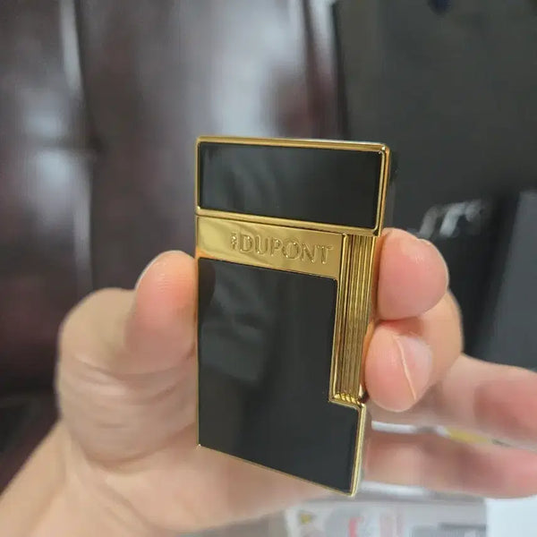 [BUNJANG] Dupont Slimmy CA28222 Turbo Lighter - Black Lacquer Gold Trim / [새상품] 듀퐁라이터 슬리미 신형 터보 ca28222 블랙 래커 금장 쌍불 터보 듀퐁라이타