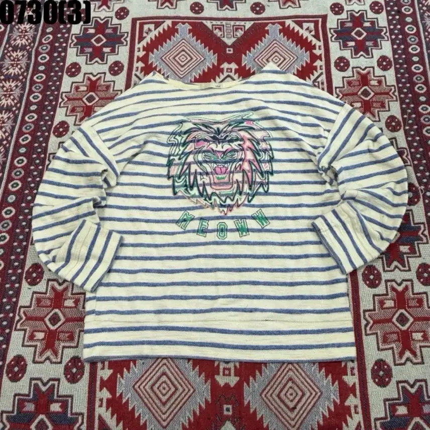 [BUNJANG] Stripe Tiger Sweatshirt / 스트라이프 타이거 맨투맨 F 7/30