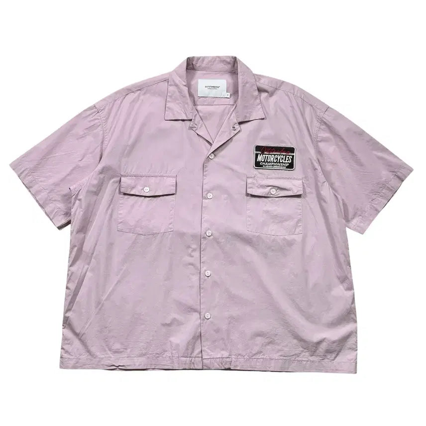 [BUNJANG] Outstanding Motorcycle Open Collar Work Shirt / 아웃스탠딩 모터사이클 오픈카라 워크 셔츠