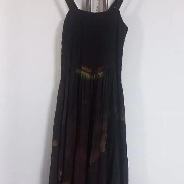 [BUNJANG] Deep Brown Natural Dyed Sleeveless Long Dress (Size 66-88) / 딥브라운 천연염색  나시 롱원피스 66~88