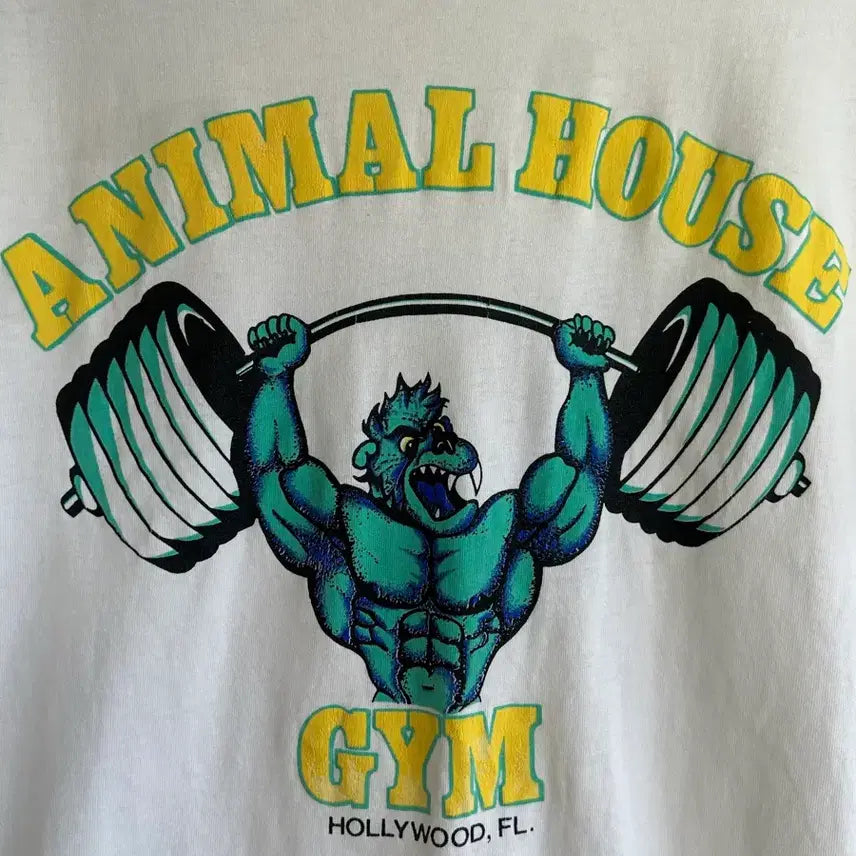 [BUNJANG] Gold's Gym 90s Parody Animal House Gym T-Shirt / 90s 골드짐 패러디 애니멀하우스짐