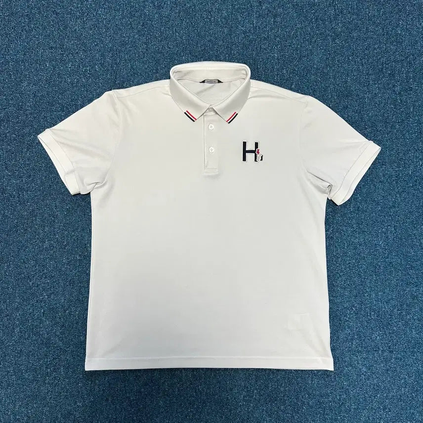 [BUNJANG] Hazzys Golf Short Sleeve Polo Shirt White Size 100 / 헤지스 골프 기능성 반팔 카라티 100