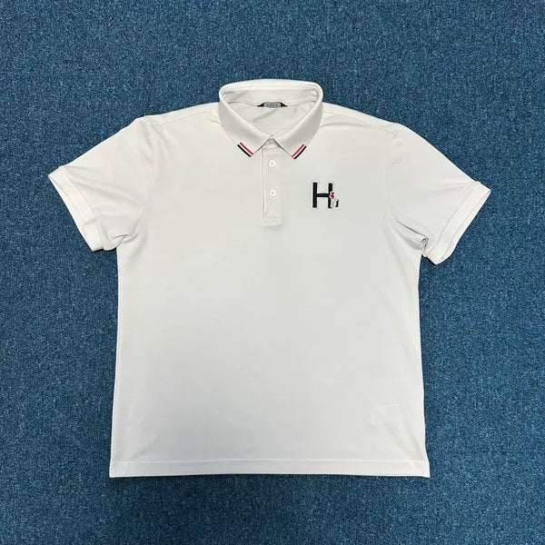 [BUNJANG] Hazzys Golf Short Sleeve Polo Shirt White Size 100 / 헤지스 골프 기능성 반팔 카라티 100