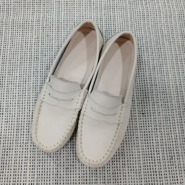[BUNJANG] White Penny Loafers / 흰색 페니 로퍼