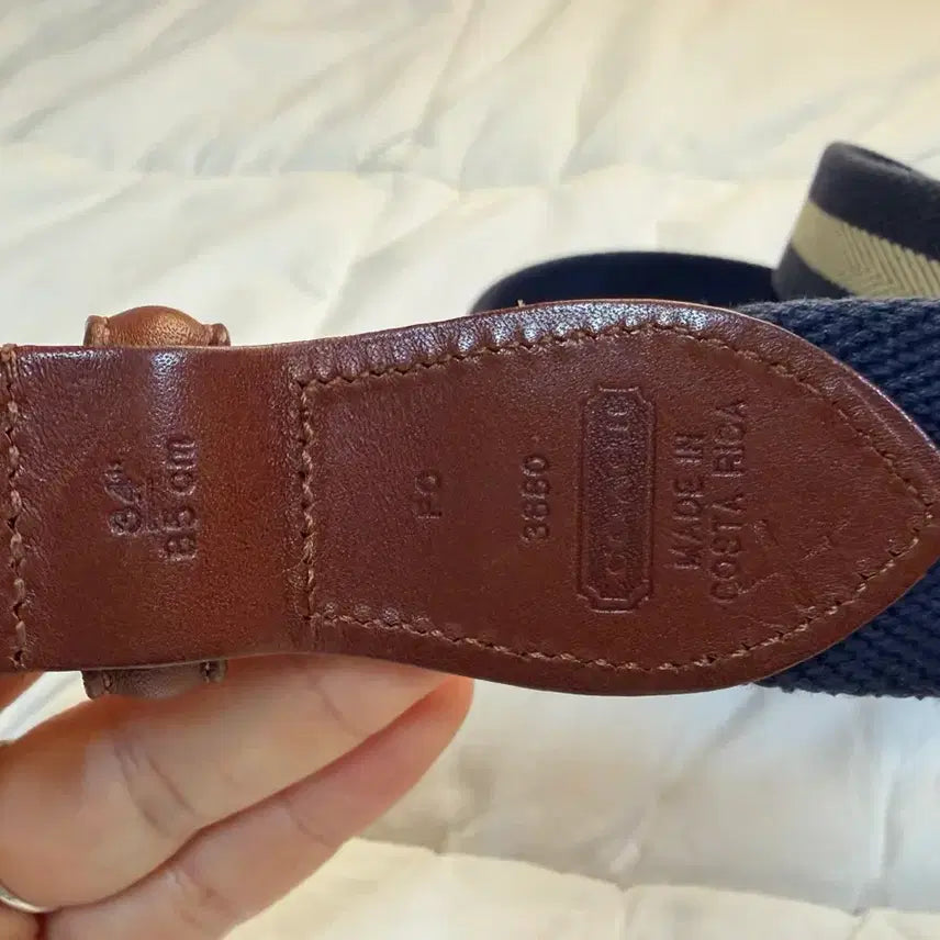 [BUNJANG] Coach Belt Navy 34-inch / 코치 벨트 네이비 34인치 85cm