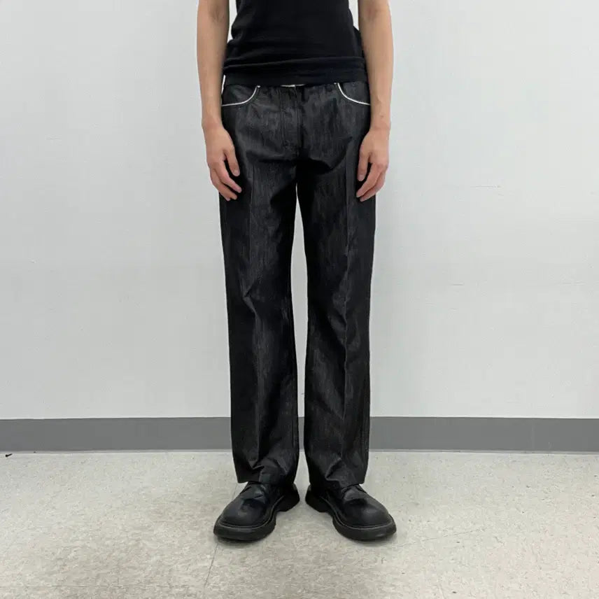 [BUNJANG] Ermenegildo Zegna White Stitch Raw Denim Pants 33 / 에르메네질도 제냐 화이트 스티치 생지 데님 팬츠 33