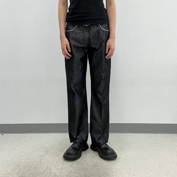 [BUNJANG] Ermenegildo Zegna White Stitch Raw Denim Pants 33 / 에르메네질도 제냐 화이트 스티치 생지 데님 팬츠 33