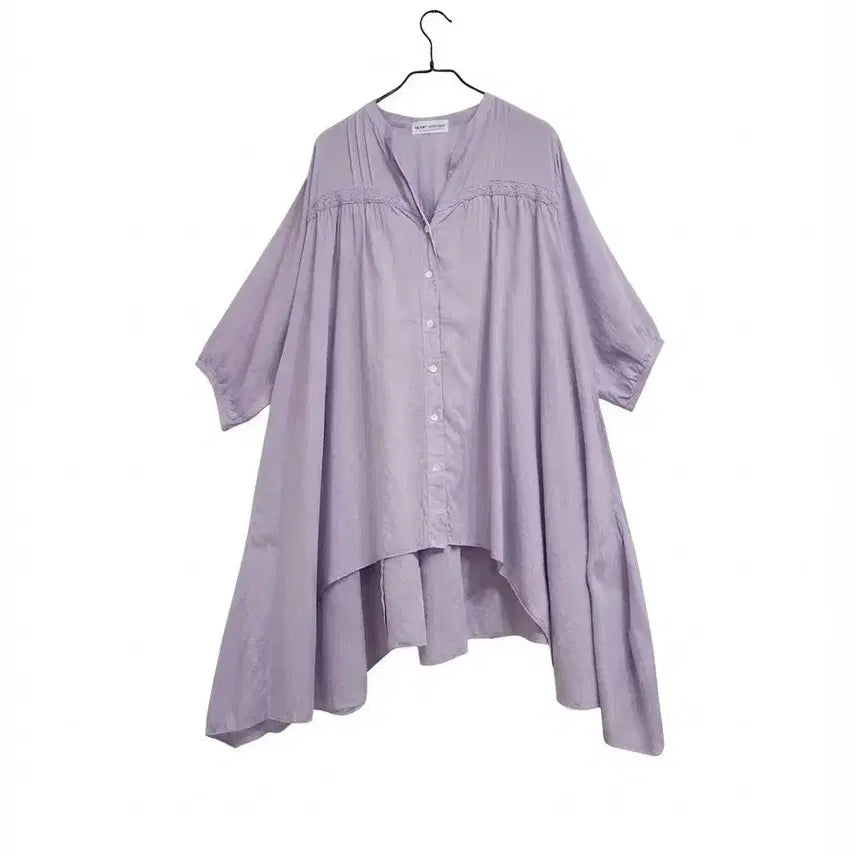 [BUNJANG] 100% Cotton Blouse Layered Dress / 일본면100% 블라우스 레이어드 원피스