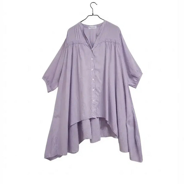 [BUNJANG] 100% Cotton Blouse Layered Dress / 일본면100% 블라우스 레이어드 원피스