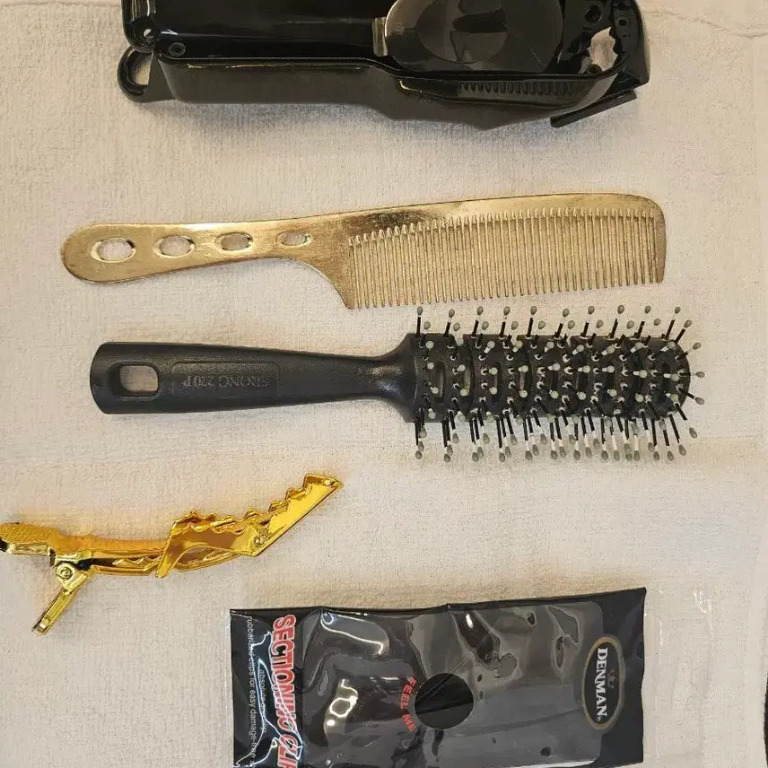[BUNJANG] Denman Hair Clips & Clipper Case Set / 덴맨 집게핀 커트 빗 덴맨 브러쉬 머리핀 클리퍼 껍데기