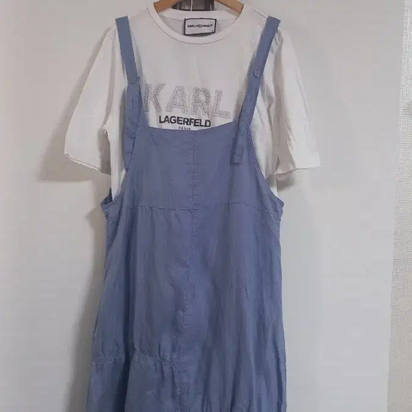 [BUNJANG] Blue Linen Bustier Long Dress / 블루 린넨 뷔스티에원피스  66~77 새상품