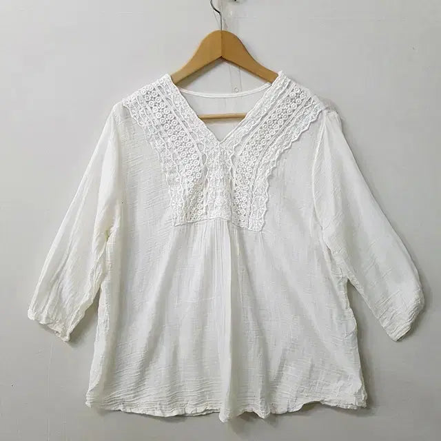 [BUNJANG] ESSEMLE Linen Blend Blouse White / ESSEMLE 린넨 블라우스 화이트
