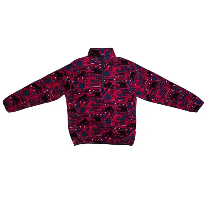 [BUNJANG] Vintage 90s LLBean Half-Neck Fleece Bearfish L / 빈티지 90s 엘엘빈 LLBean 하프넥 플리스 베어피쉬 L