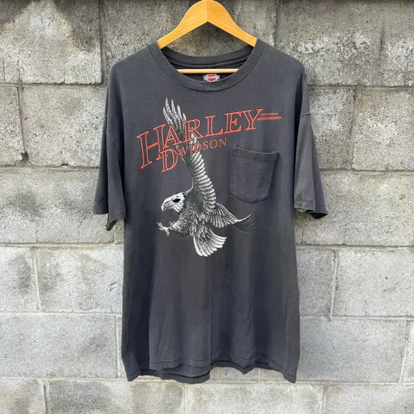 [BUNJANG] Harley-Davidson 90s Eagle Print Vintage T-Shirt XL / 90s 할리데이비슨 빈티지 95년도 이글 프린팅 반팔 티셔츠 xl
