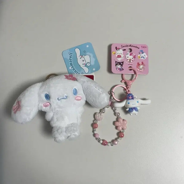 [BUNJANG] Cinnamoroll Cherry Blossom Bead Strap Charm (New) / 시나모롤 벚꽃 비즈 스트랩 키링(새상품)