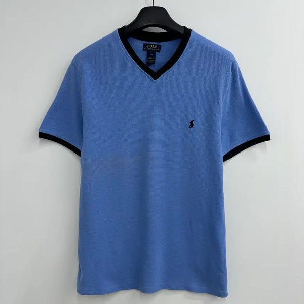 [BUNJANG] Polo Ralph Lauren Men's Waffle V-Neck Short Sleeve T-Shirt Size 100/L / 100 폴로 랄프로렌 남자 브이넥 와플 반팔 티셔츠