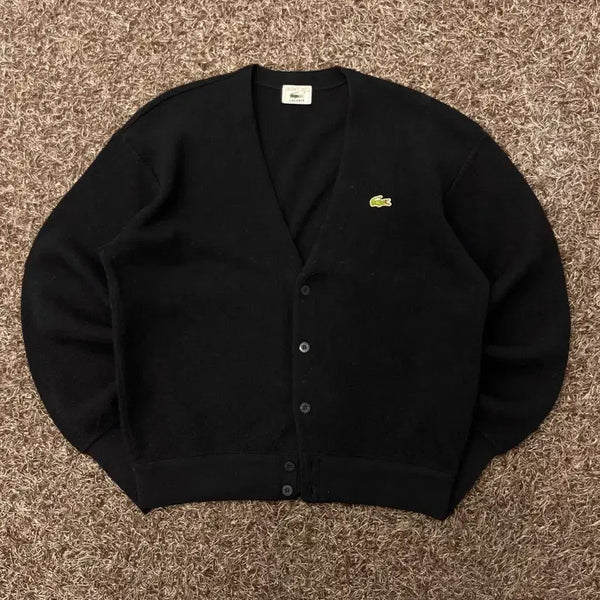[BUNJANG] Lacoste Wool Cardigan Black / 100 라코스테 서광 울 블랙 가디건