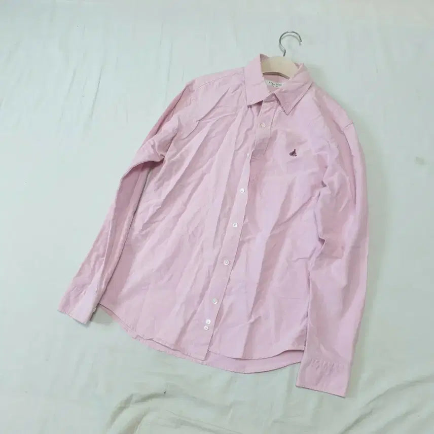 [BUNJANG] Beanpole Pink Embroidered Shirt / 빈폴 핑크 셔츠 남방