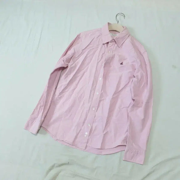 [BUNJANG] Beanpole Pink Embroidered Shirt / 빈폴 핑크 셔츠 남방