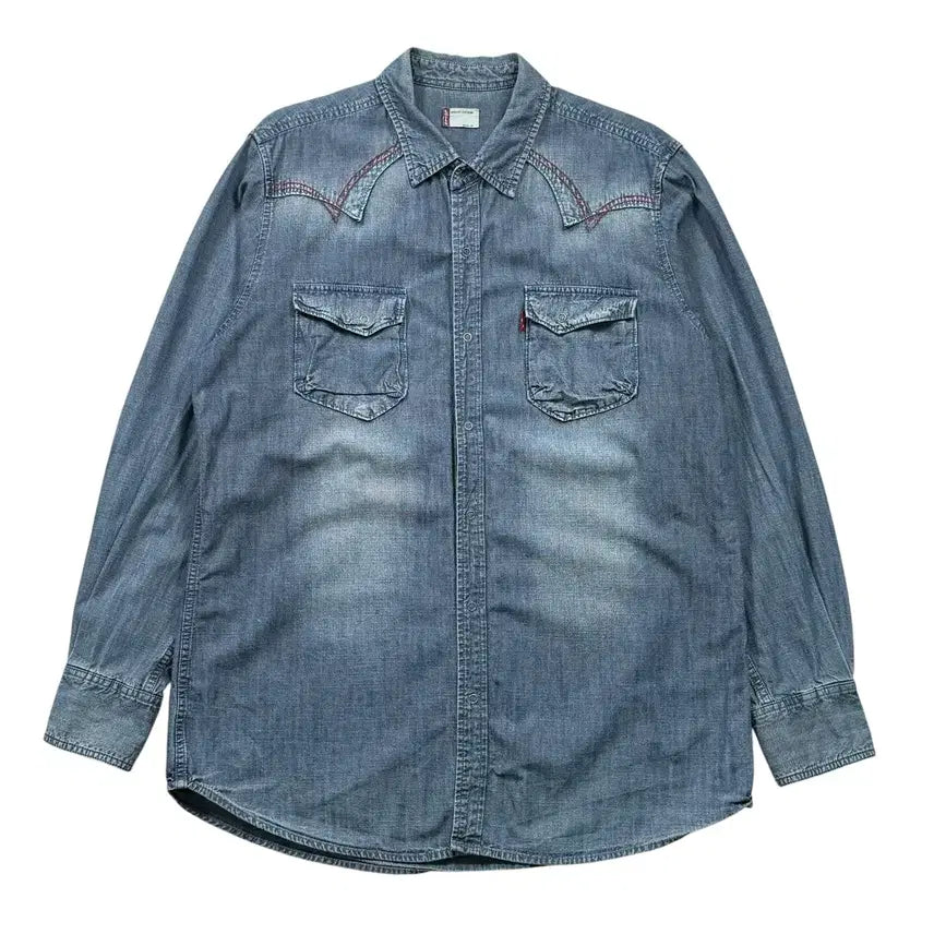 [BUNJANG] Levi's Western Chambray Denim Shirt / 리바이스 웨스턴 샴브레이 데님 셔츠